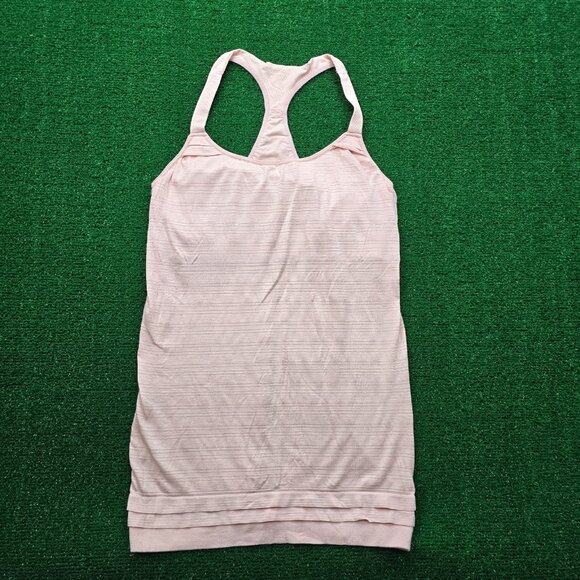 Athleta Tank Top Womens Medium Pink Stardust Layer Sleeveless Yoga Workout Gym - Picture 1 of 9